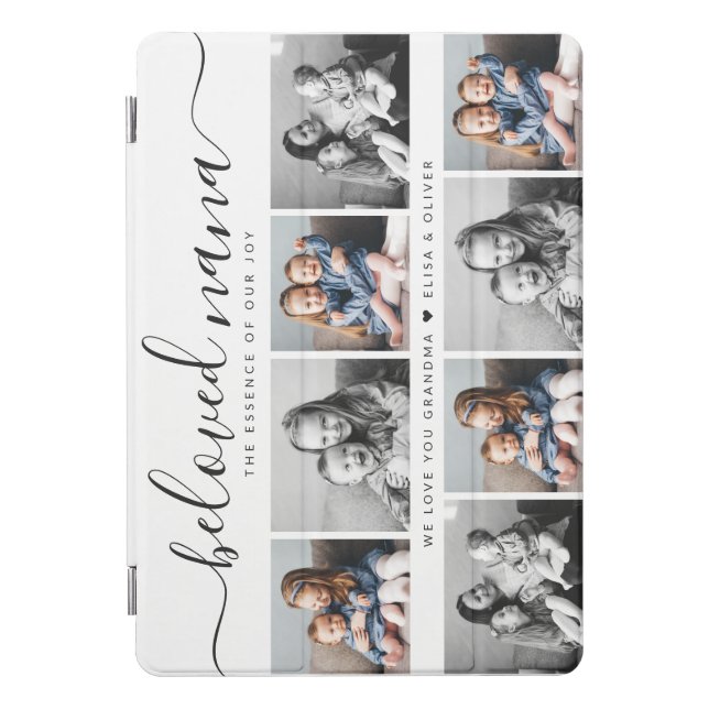 Beloved Nana Grandma Custom Family Photo Keepsake iPad Pro Cover (Front)