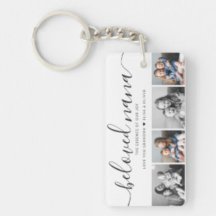 Beloved Nana Grandma Custom Family Photo Keepsake Keychain