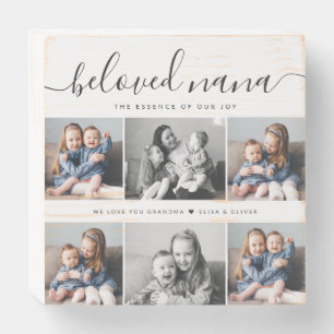 Beloved Nana Grandma Custom Family Photo Keepsake Wooden Box Sign