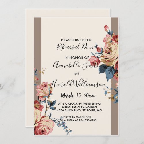 beloved Rehearsal Dinner Invitation