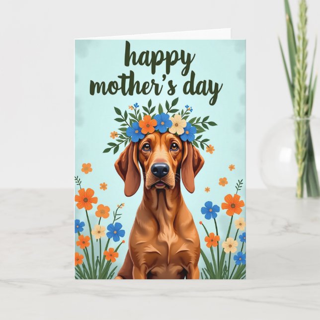 Beloved Wife Dog Flowers Card (Front)