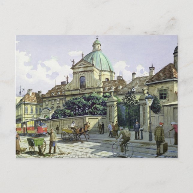 Below the Belvedere Palace in Vienna Postcard (Front)