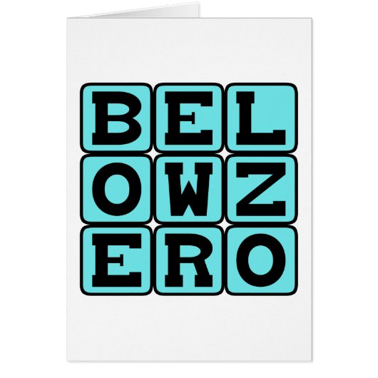 Below Zero, Very Cold Cards (Front)