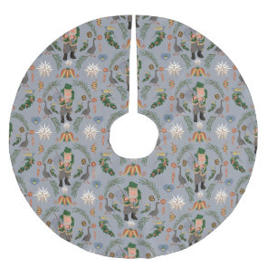 Belsnickel and Pennsylvania Christmas Motifs Brushed Polyester Tree Skirt
