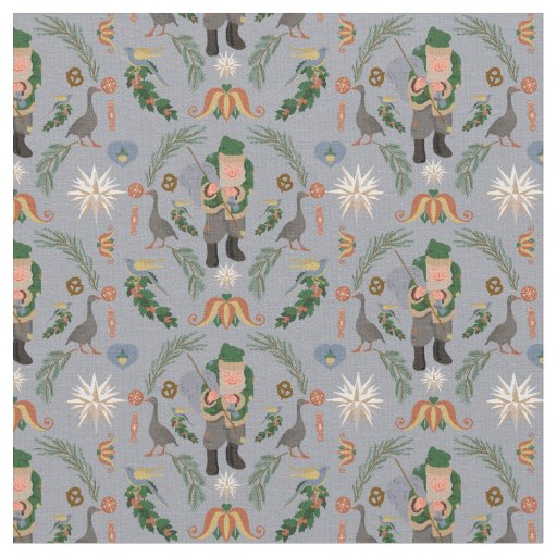Belsnickel and Pennsylvania Christmas Motifs Fabric