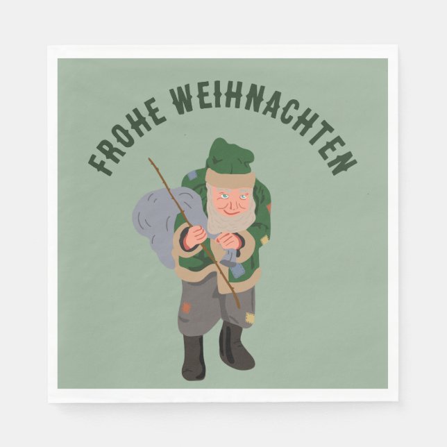 Belsnickel Cartoon Personalized Christmas Napkins (Front)