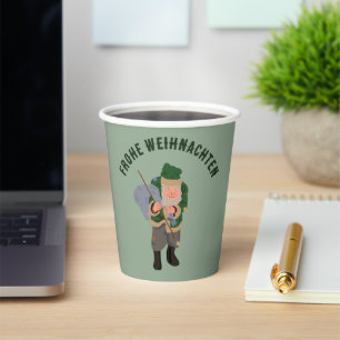 Belsnickel Cartoon Personalized Christmas Paper Cups