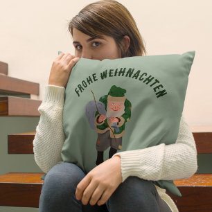 Belsnickel Cartoon Personalized Christmas Throw Pillow