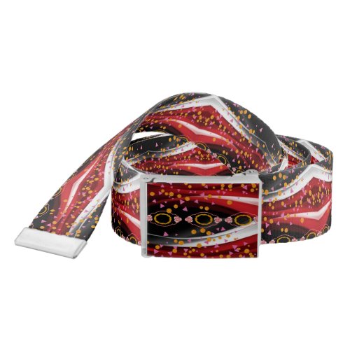 Belt Abstract Red White Black 