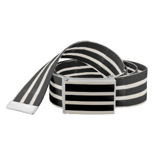 Belt Black and White Stripe