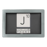 J
 JENNIFER'S
 PHONE  Belt Buckle