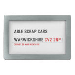 ABLE SCRAP CARS  WARWICKSHIRE  Belt Buckle