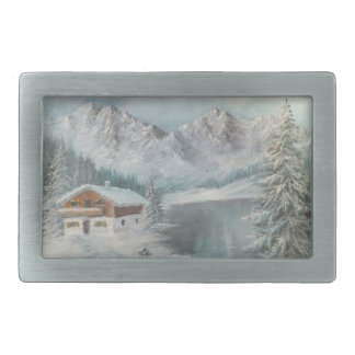 Belt Buckle Ann Hayes Painting Bavarian Snow Dream