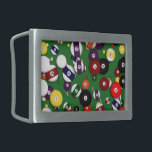 Belt Buckle - Billiards<br><div class="desc">In the 19th century a poolroom was a horse race betting parlor. Pool tables were installed so the bettors could pass time between horse races. Billards, or pool, is the descendant of a game similar to croquet that was played in 15th-century Europe. Though we don't know for sure, it is...</div>