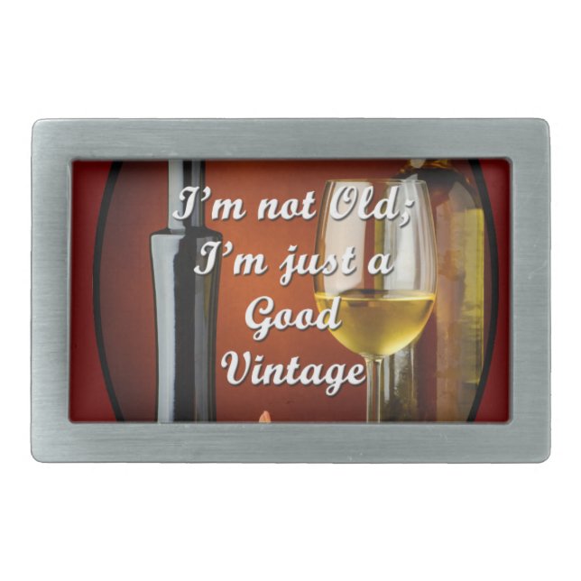 Belt Buckle for Baby Boomer Wine Lovers (Front)