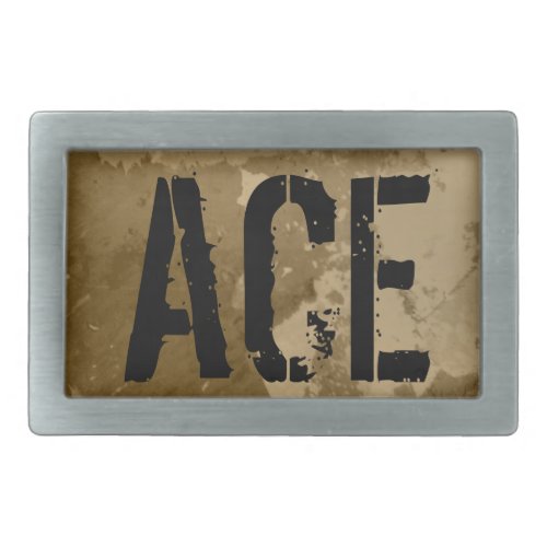 Belt buckle for men with custom text  ACE