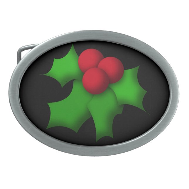 Belt Buckle, Funny Mistletoe Design (Front)