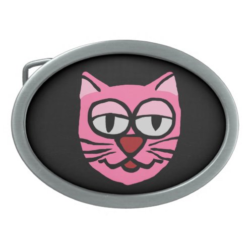 Belt Buckle Pink Cat Cartoon