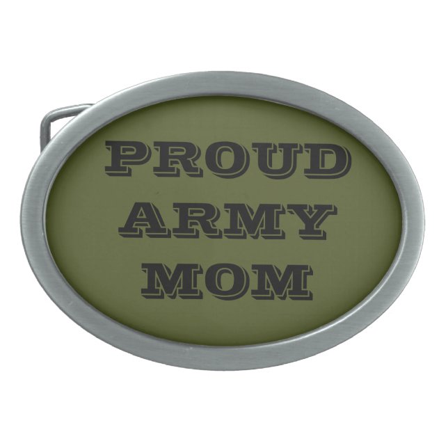 Belt Buckle Proud Army Mom (Front)