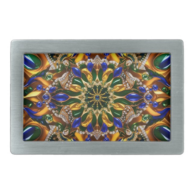 Belt Buckle with Brazil Colors Design (Front)