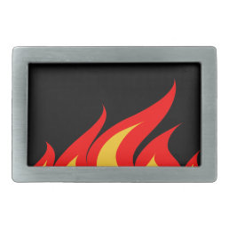 Belt buckle with fire flames