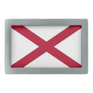 Belt Buckle with Flag of Alabama