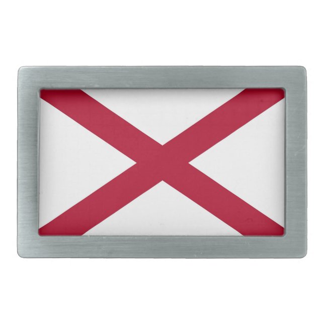 Belt Buckle with Flag of Alabama (Front)
