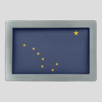 Belt Buckle with Flag of Alaska State