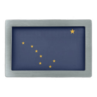 Belt Buckle with Flag of Alaska State