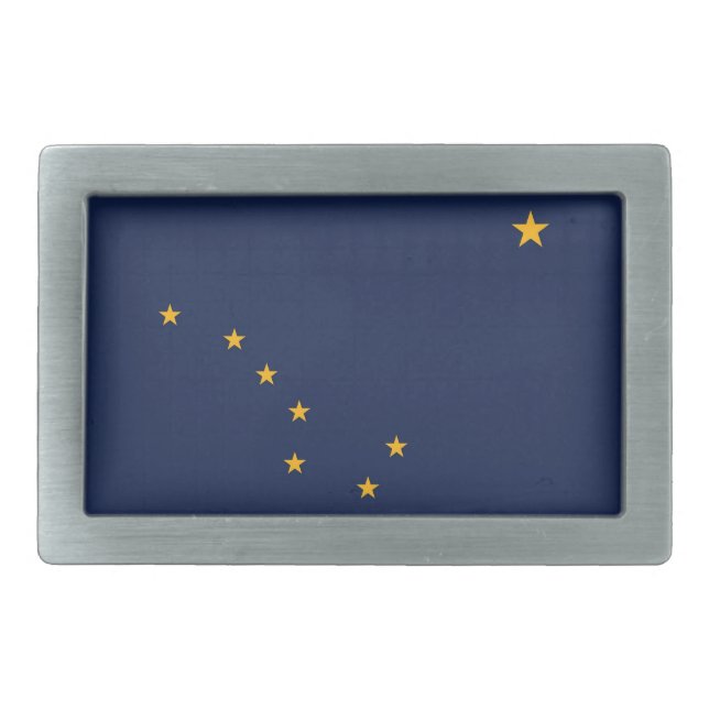 Belt Buckle with Flag of Alaska State (Front)