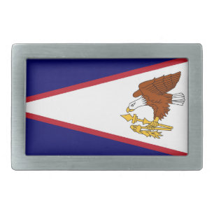 Belt Buckle with Flag of American Samoa