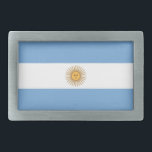 Belt Buckle with Flag of Argentina<br><div class="desc">Add a touch of Argentina pride to your wardrobe with our exclusive belt buckle featuring the flag of Argentina! Crafted with meticulous attention to detail, this belt buckle is more than just a functional accessory; it’s a celebration of Argentina’s heritage and cultural pride. The elegant design prominently displays the iconic...</div>