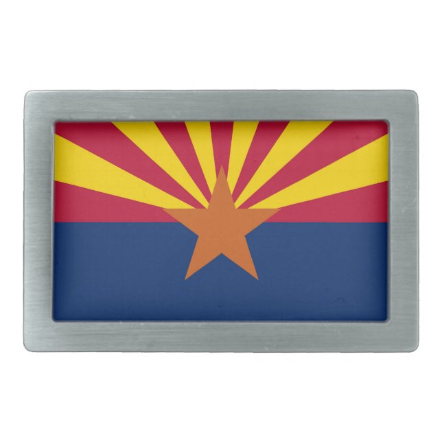 Belt Buckle with Flag of Arizona State (Front)