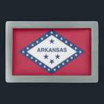 Belt Buckle with Flag of Arkansas State<br><div class="desc">Add a touch of Arkansas pride to your wardrobe with our belt buckle featuring the flag of Arkansas! This striking belt buckle showcases the Arkansas flag’s unique diamond and star design on a bold red, white, and blue background. It’s a stylish way to celebrate your Arkansas heritage while making a...</div>