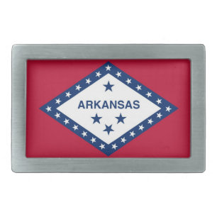 Belt Buckle with Flag of Arkansas State