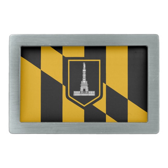 Belt Buckle with Flag of Baltimore City, USA (Front)