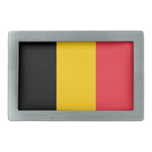 Belt Buckle with Flag of Belgium