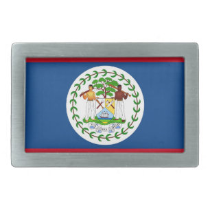 Belt Buckle with Flag of Belize