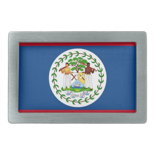 Belt Buckle with Flag of Belize