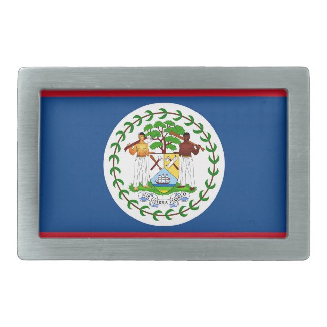 Belt Buckle with Flag of Belize (Front)