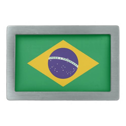 Belt Buckle with Flag of Brazil