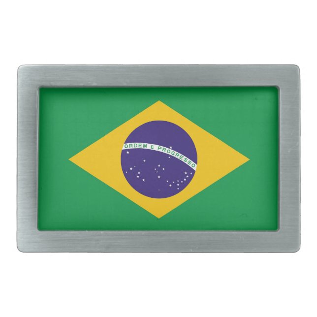 Belt Buckle with Flag of Brazil (Front)