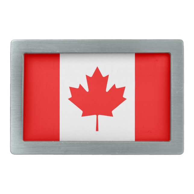 Belt Buckle with Flag of Canada (Front)