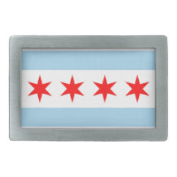 Belt Buckle with Flag of Chicago, Illinois State