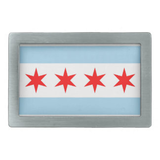 Belt Buckle with Flag of Chicago, Illinois State