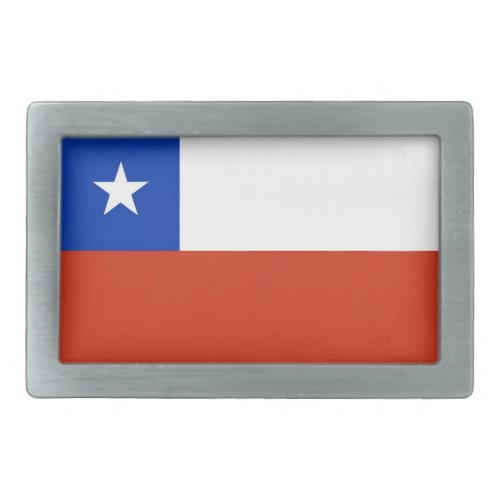 Belt Buckle with Flag of Chile
