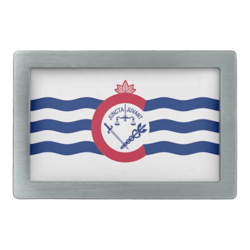 Belt Buckle with Flag of Cincinnati City USA