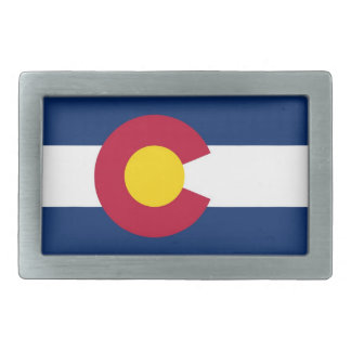 Belt Buckle with Flag of Colorado State
