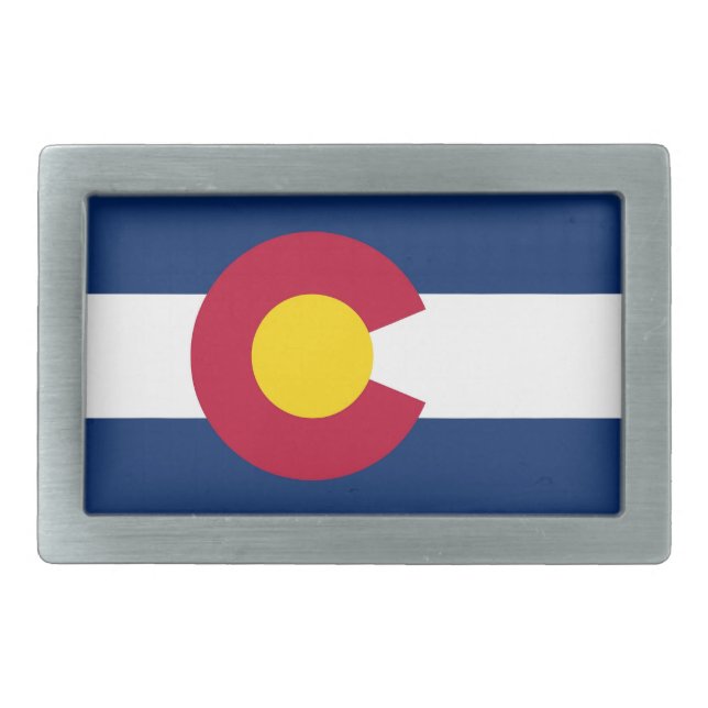 Belt Buckle with Flag of Colorado State (Front)