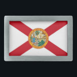 Belt Buckle with Flag of Florida State<br><div class="desc">Celebrate the Sunshine State with this stylish belt buckle featuring the flag of Florida! Crafted from durable materials, this belt buckle showcases the iconic elements of the Florida state flag, including the state seal set against a red saltire on a white background. Perfect for adding a touch of Florida pride...</div>